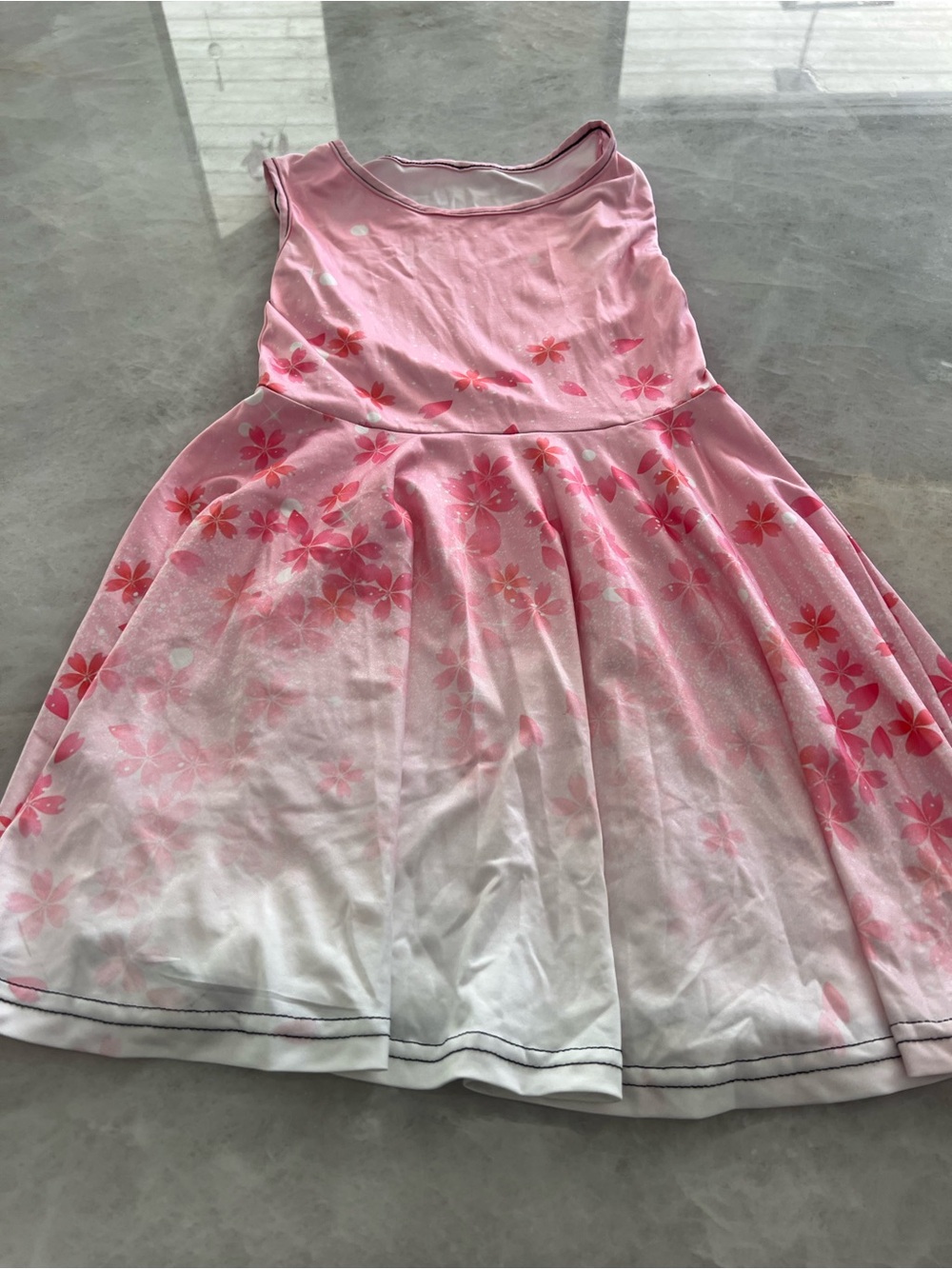 Amazon pink floral silky dress, 7-8